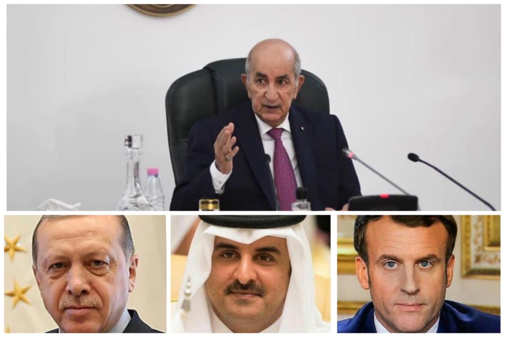 Tebboune s&rsquo;entretient avec les chefs d&rsquo;Etats français, turc et le prince du Qatar