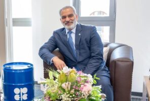 Haitham Al-Ghais, secrétaire général de l'OPEP, lors du Forum économique international de Saint-Pétersbourg 2026