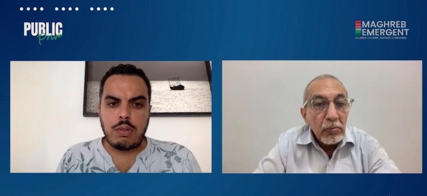 Ihsane El Kadi et Raouf Farah sur le plateau de Public Privé, Maghreb Émergent