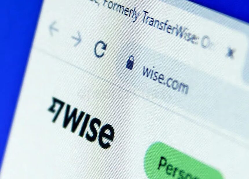 Interface du site wise.com sur un écran d'ordinateur, anciennement connu sous le nom TransferWise.