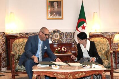 رئيسة المحكمة الدستورية، السيدة ليلى عسلاوي، والرئيس بالنيابة السلطة الوطنية للانتخابات للانتخابات، كريم خلفان