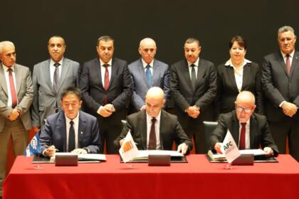 Signature des contrats du projet phosphate intégré entre Sonatrach, CHEC et Saipem à Alger, le 12 août 2026