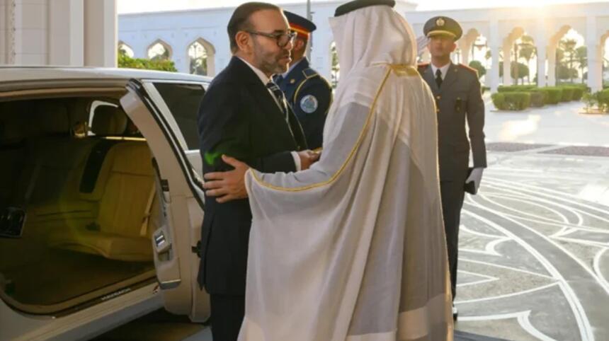 محمد السادس يستقبل رئيس دولة الإمارات الشيخ محمد بن زايد آل نهيان في الرباط، 4 ديسمبر 2023.