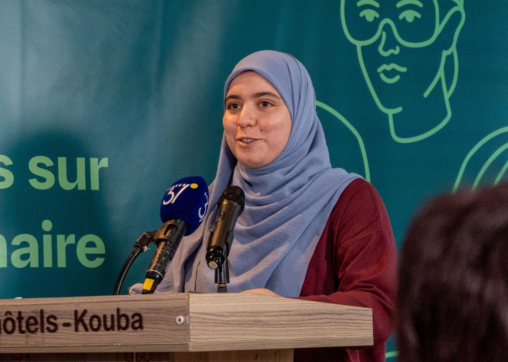 Yousra Taleb, étudiante en pharmacie et représentante de l’Association Scientifique des Étudiants en Pharmacie d’Alger
