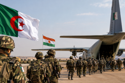 Embarquement des soldats vers l’avion militaire (IA)